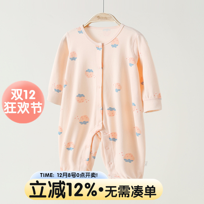 女宝宝长袖连体衣春秋季莫棉