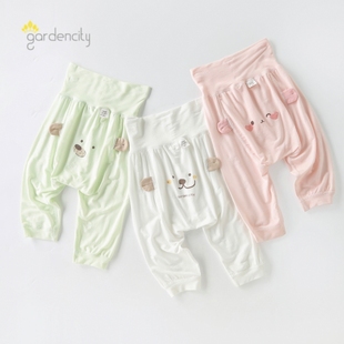 长裤 婴儿家居裤 莫代尔熊猫提花男女宝宝高腰大PP睡裤 薄款 凉感 夏季