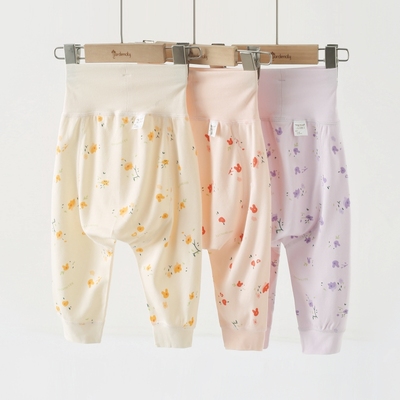 女宝宝家居裤春秋季高腰护肚