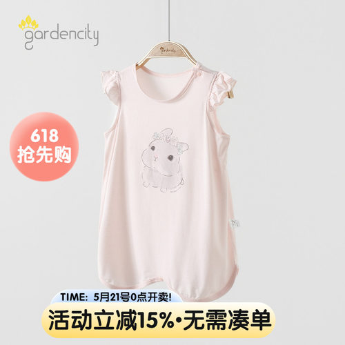 女宝宝无袖睡裙莫代尔防踢睡衣