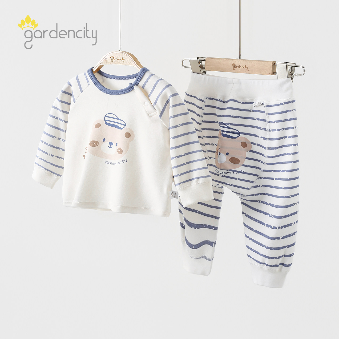 婴儿秋衣秋裤套装秋冬加厚莫代尔棉舒绒宝宝中腰大PP裤「软软衣」