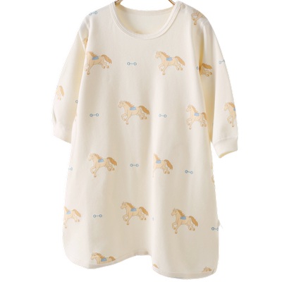 宝宝睡袍春秋长袖长款睡裙