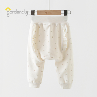 打底裤 婴儿家居裤 睡裤 保暖舒绒棉甜美花边女宝宝中腰大PP裤 秋冬季