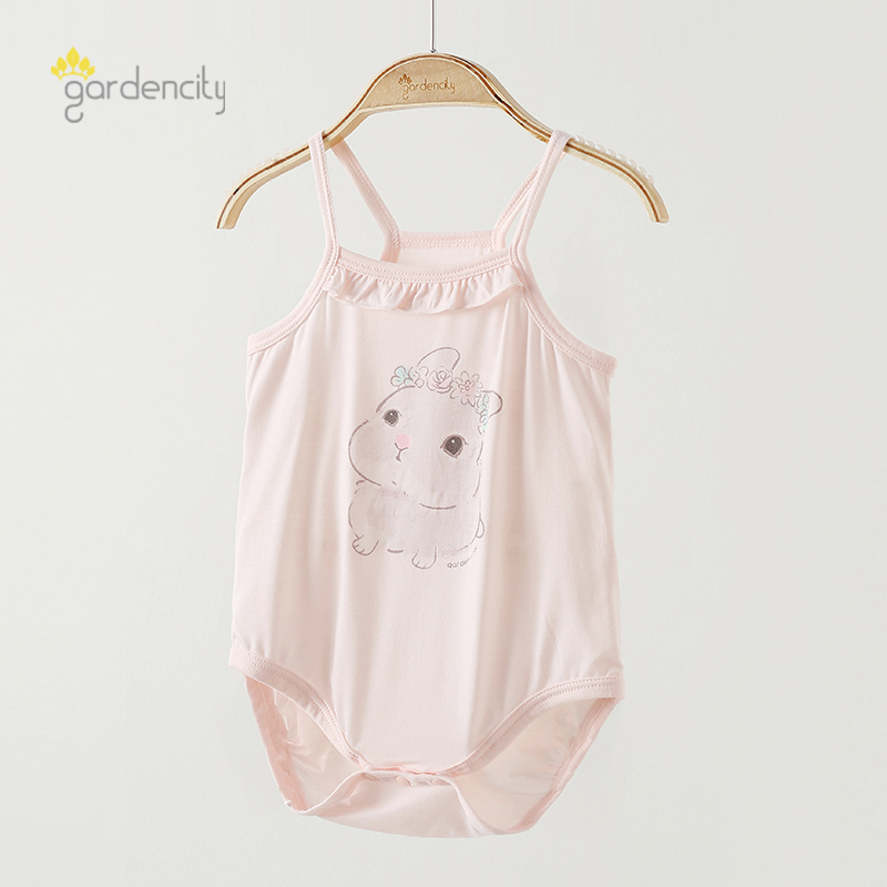 女宝宝包屁衣夏季薄款莫代尔吊带