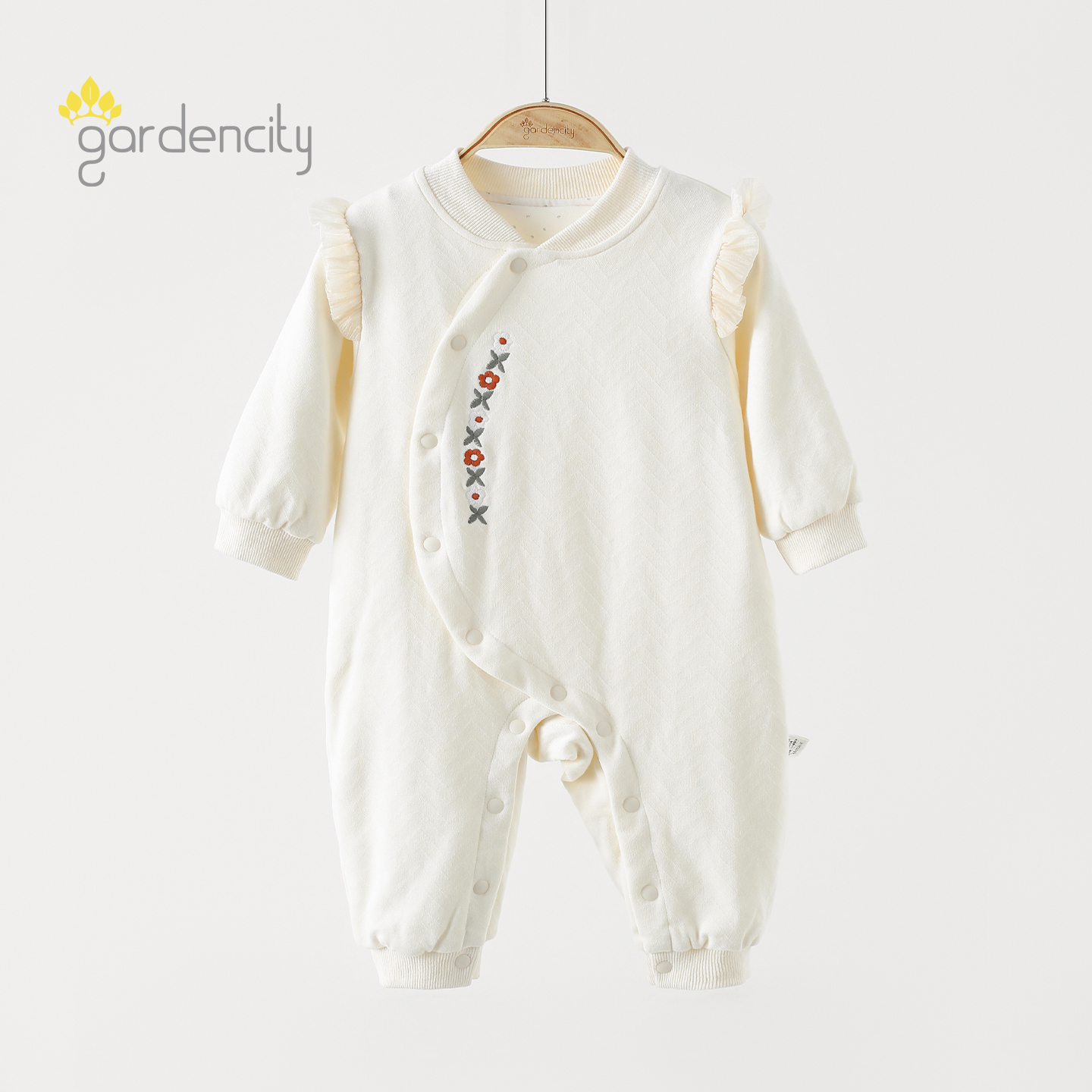 gardencity女宝宝连体衣秋冬薄棉