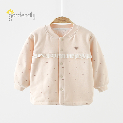 gardencity女宝宝家居服上衣夹棉