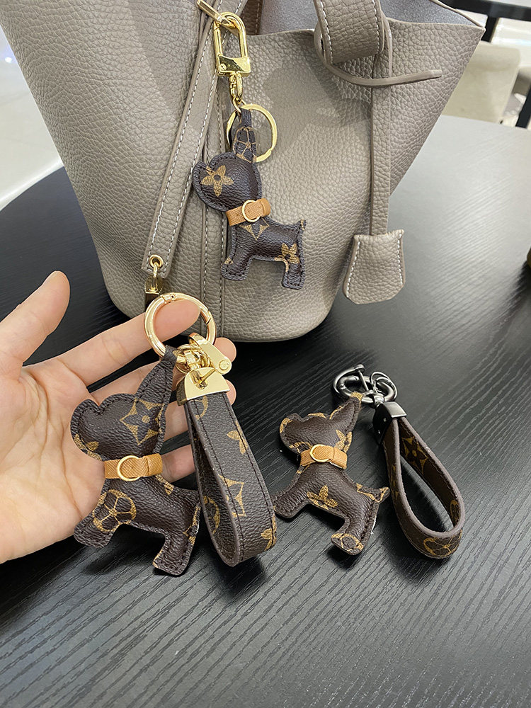 LV&GEDETE 法斗小狗钥匙扣斗牛犬钥匙链可爱汽车老花挂件公仔男女