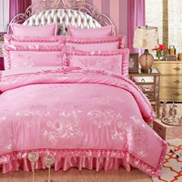 Giường bed váy bốn bộ bông dày chăn bông mô hình trải giường 569 bộ 1,8 2 giường - Váy Petti váy giường