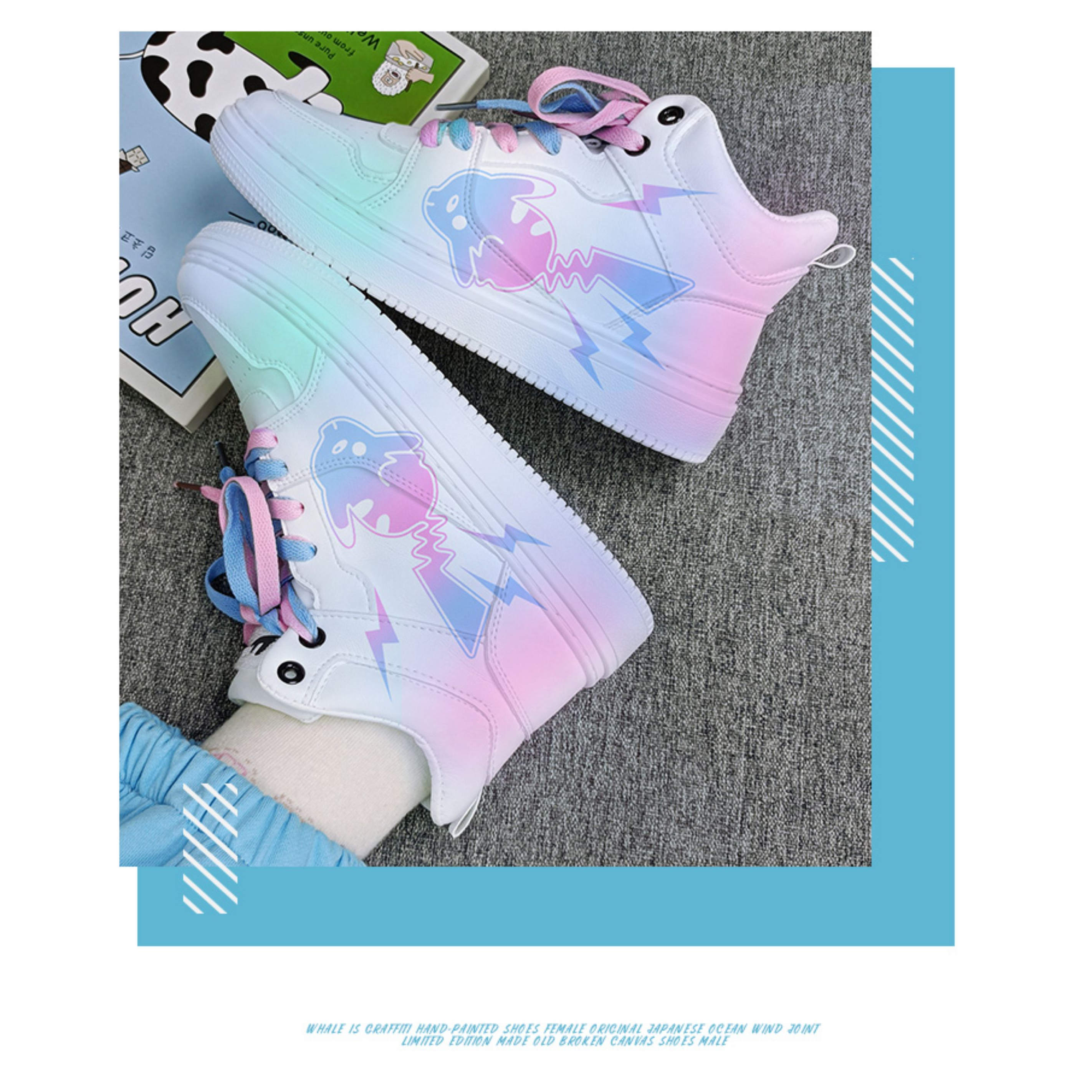 回力ow正品樱花皮卡丘渐变休闲板鞋男2025年春季透气限量款情侣鞋