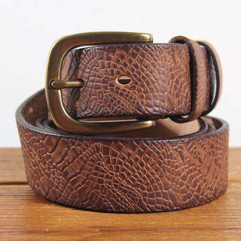 头层纯牛皮手工皮带男士鳄鱼纹覆古黄铜针扣腰带真皮休闲百搭裤带,服饰配件/皮带/帽子/围巾,腰带/皮带/腰链,淘宝优惠券,粉丝福利购,淘宝优惠卷