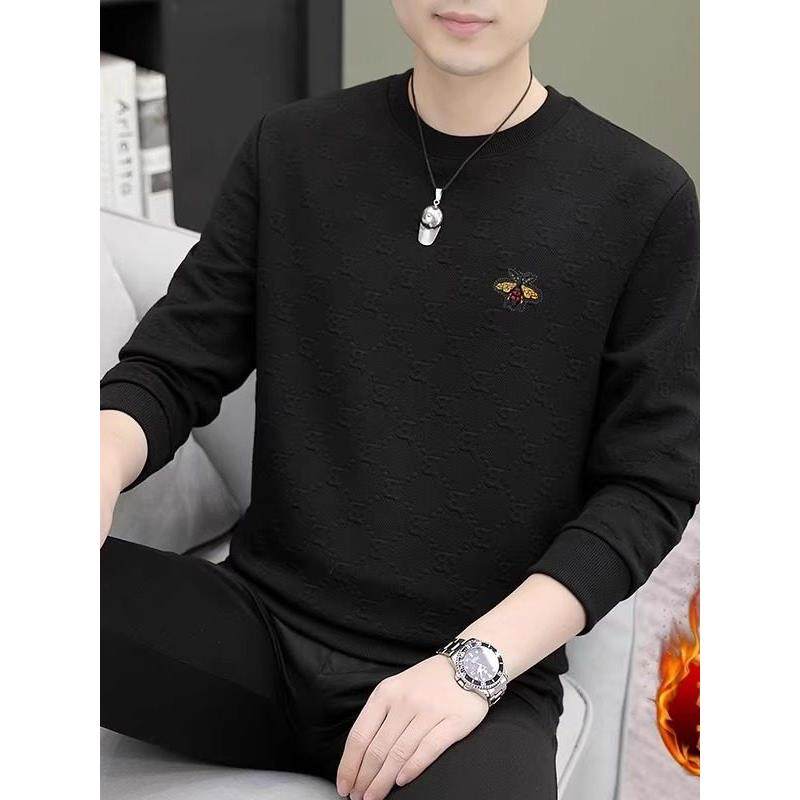 欧货卫衣男时尚潮牌刺绣小蜜蜂高档提花长袖t恤男加绒加厚打底衫,男装,卫衣,淘宝优惠券,粉丝福利购,淘宝优惠卷
