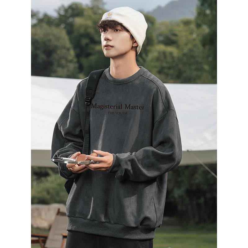 it neith BIAS潮牌美式麂皮绒350g重磅卫衣高街宽松休闲覆古外套