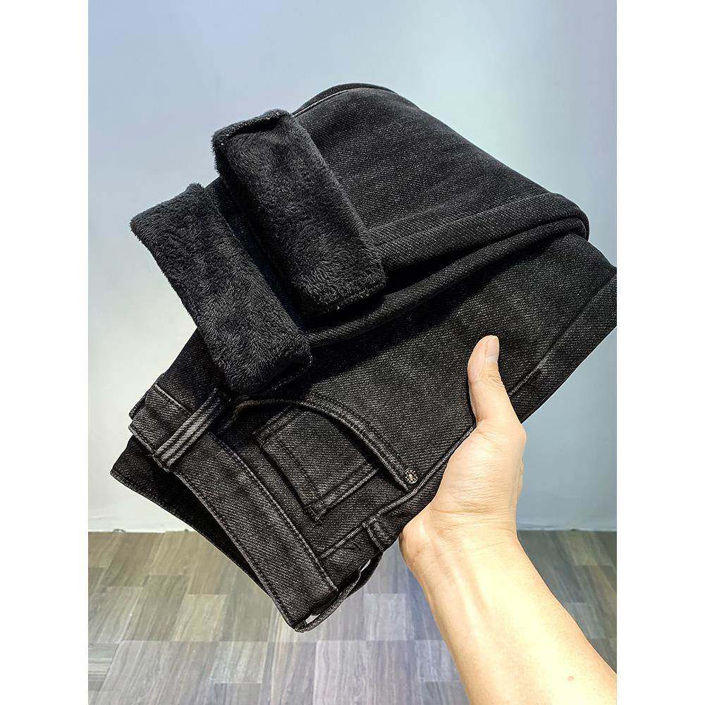 秋冬季黑色加绒加厚牛仔裤男潮牌修身小脚高端百搭休闲弹力男裤子,男装,牛仔裤,淘宝优惠券,粉丝福利购,淘宝优惠卷