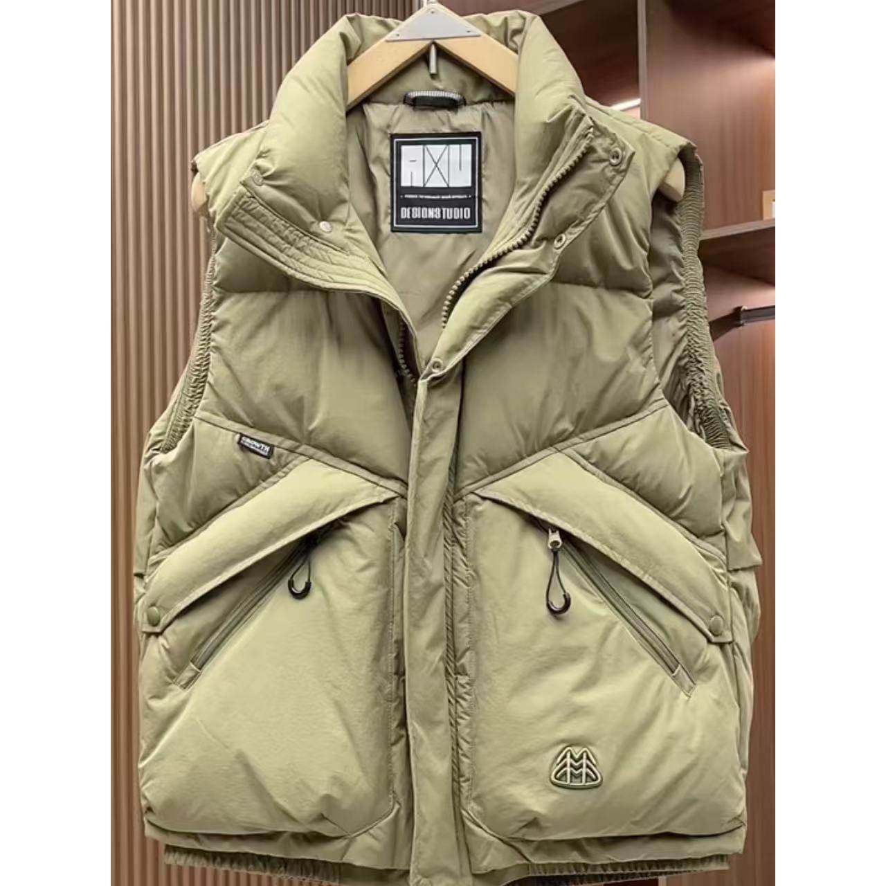 立领加厚羽绒马甲男士2025新款冬季潮流工装休闲男装保暖坎肩外套,男装,羽绒马甲,淘宝优惠券,粉丝福利购,淘宝优惠卷