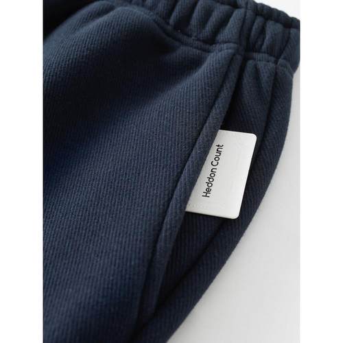 MAROLIO~垂顺舒适！重磅藏青色斜纹直筒裤男女休闲百搭纯色运动裤