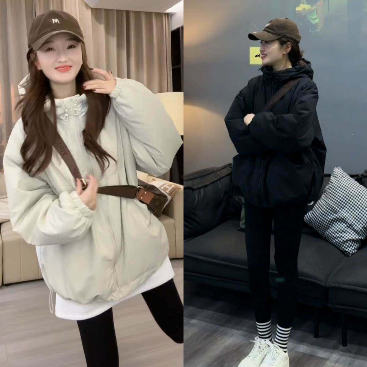 欧洲站加厚夹棉连帽冲锋衣外套女2025年秋冬新款宽松休闲夹克上衣,女装/女士精品,短外套,淘宝优惠券,粉丝福利购,淘宝优惠卷