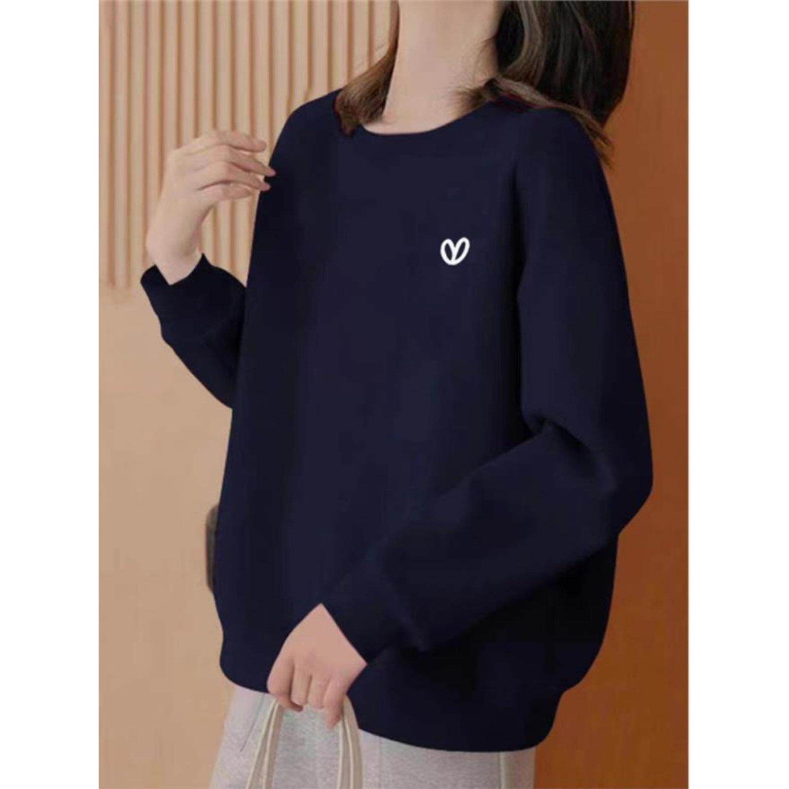 韩国2025新款秋冬季圆领卫衣女时尚减龄爆款加绒加厚洋气宽松上衣