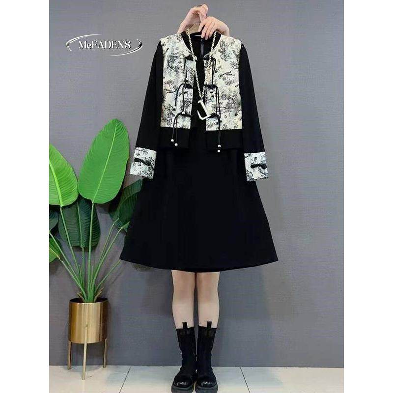 香港冬季新款中国风覆古大码女装扣可及奢华女神风格宽松背心连衣,女装/女士精品,大码套装,淘宝优惠券,粉丝福利购,淘宝优惠卷