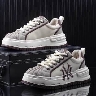 高级感潮牌轻奢时尚休闲板鞋男款2025秋季新款厚底增高贝壳头男鞋