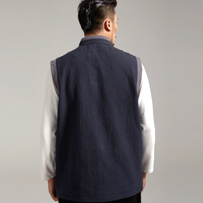 JIANXIAN ORIGINAL AUTUMN AND WINTER TANG COTTON VEST CHINESE HORSE COAT MIDDLE-AGED AND ELDERLY THICK BUCKLES HIGH-END SEIKO