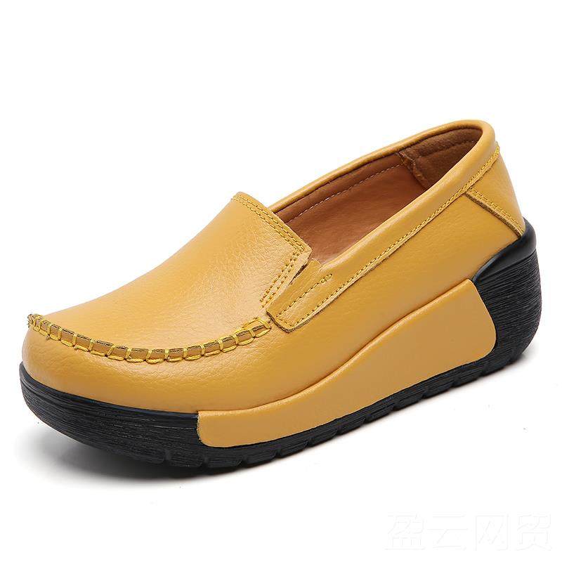 正品一蹬女鞋皮糕坡跟厚底摇摇鞋浅口中年妈真妈软底镂空女松春秋,女鞋,松糕（摇摇）鞋,淘宝优惠券,粉丝福利购,淘宝优惠卷