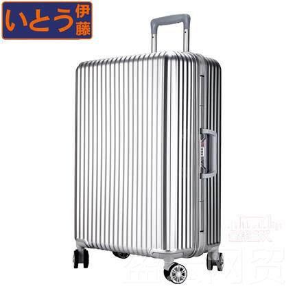 正品伊藤大容量商务拉杆箱箱铝pc旅行登男框机箱万向轮行李箱24寸