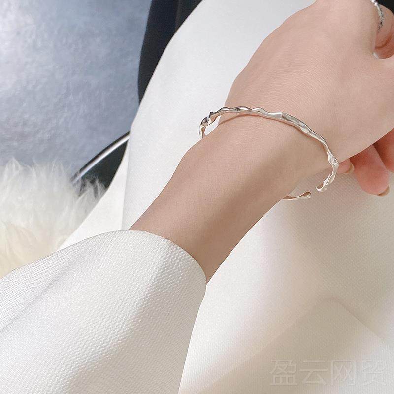 正品92S纯银银手链女手环5简方块编织手链约时尚手镯ins小众设计,饰品/流行首饰/时尚饰品新,手链,淘宝优惠券,粉丝福利购,淘宝优惠卷