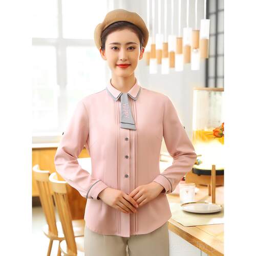 正品衣研堂务蛋糕奶茶店作服袖女秋长冬服员咖啡厅西餐工厅餐饮店