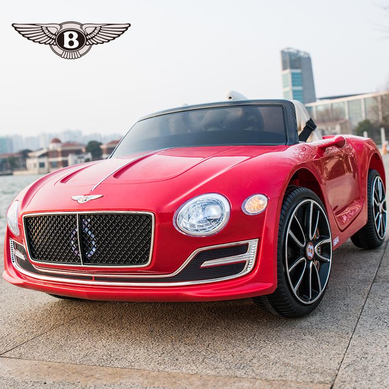 正品贝瑞孩宾利儿童电动汽车四轮带遥控跑车具男女宝宝小玩车可佳