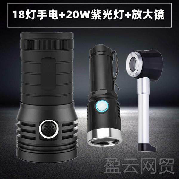 正品老酒笔收藏鉴定工S具套装18灯UB充电强光酒手电筒验鉴定紫光