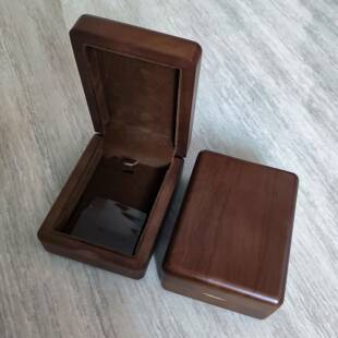 正品高档实木质木胡翡桃色翠珠宝首包饰装盒项链橡玉手镯礼盒刻字