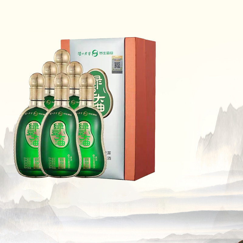 泸州老窖绿豆大曲翡翠豆礼盒装露酒500ml*6瓶整箱送礼