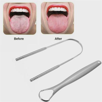 Stainless Steel Tongue Tounge Cleaner Scraper Dental Care