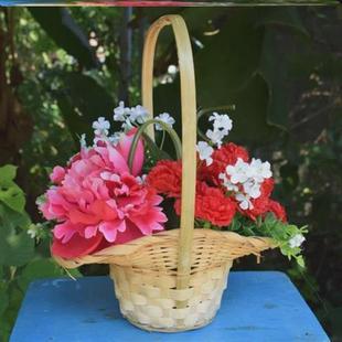 南泥湾花篮道具艺术篮舞蹈插花藤编花篮舞蹈道具手提篮广场舞花篮