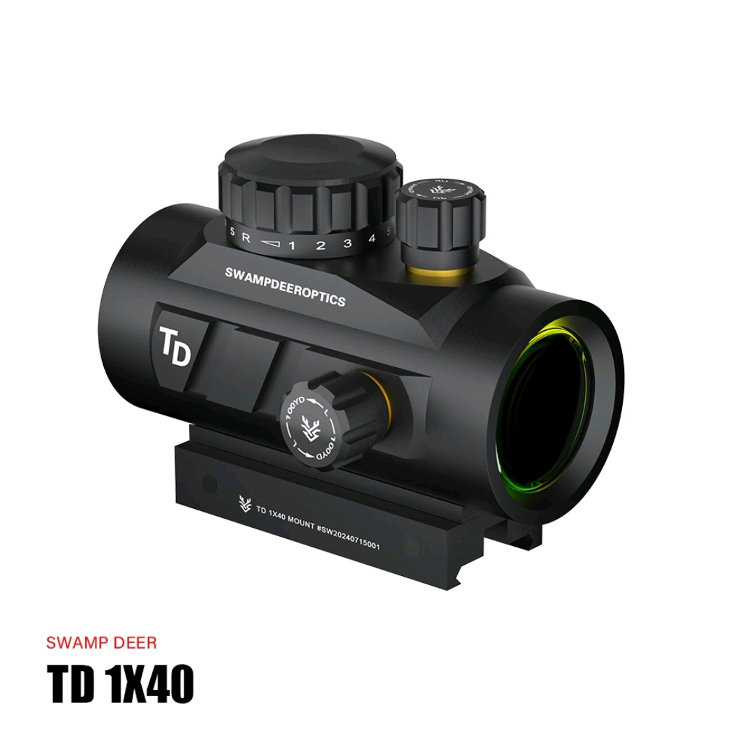 沼泽鹿TD1X40红点全息红绿五档灯光大视野准星可调金属模型弹弓