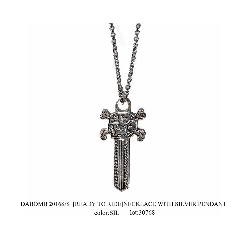 DABOMB[READY TO RIDE]NECKLACE WITH SILVER PENDANT-项链