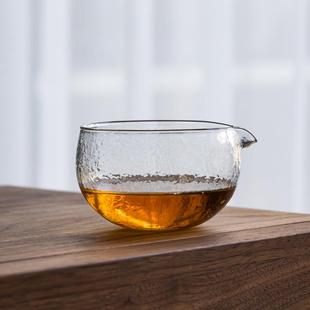 大号锤纹玻璃公道杯煮茶碗绿茶泡茶碗功夫茶具碗泡茶分茶杯茶蛊圆
