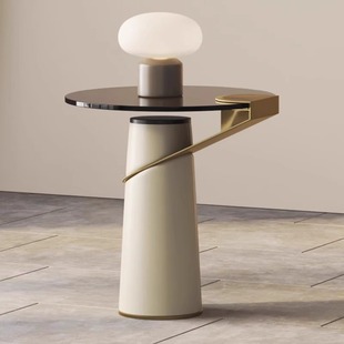 北欧现代钢化玻璃边几轻奢创意设计师阳台小茶几简约沙发客厅角几