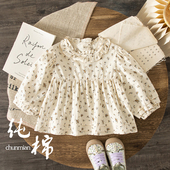 娃娃衫 公主小碎花田园衬衣宝宝纯棉长袖 法式 女童上衣春秋2026新款