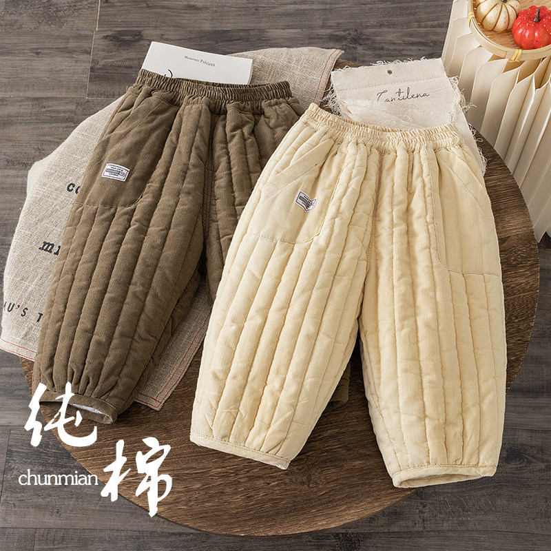 女童裤子冬季加厚夹棉裤儿童新款灯芯绒长裤女宝宝纯棉保暖休闲裤