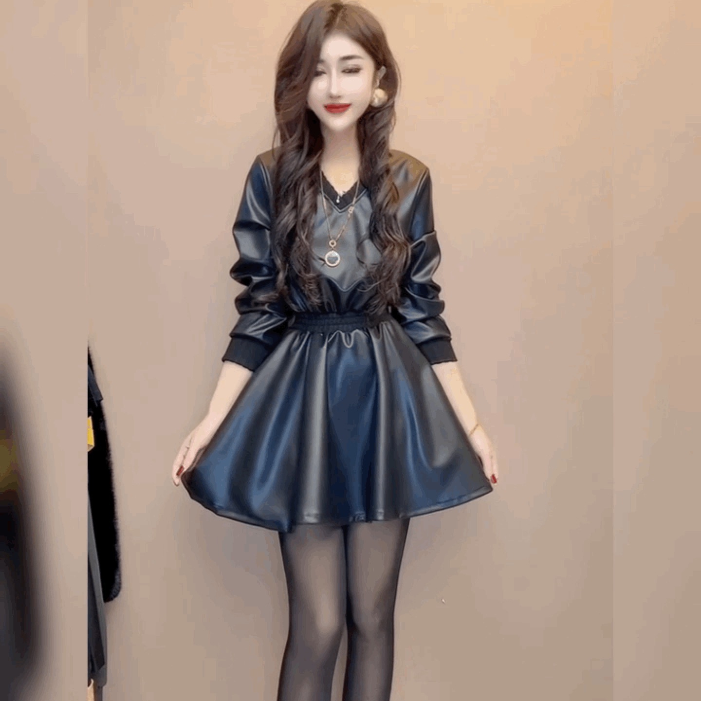 显瘦洋气法式小黑裙打底裙