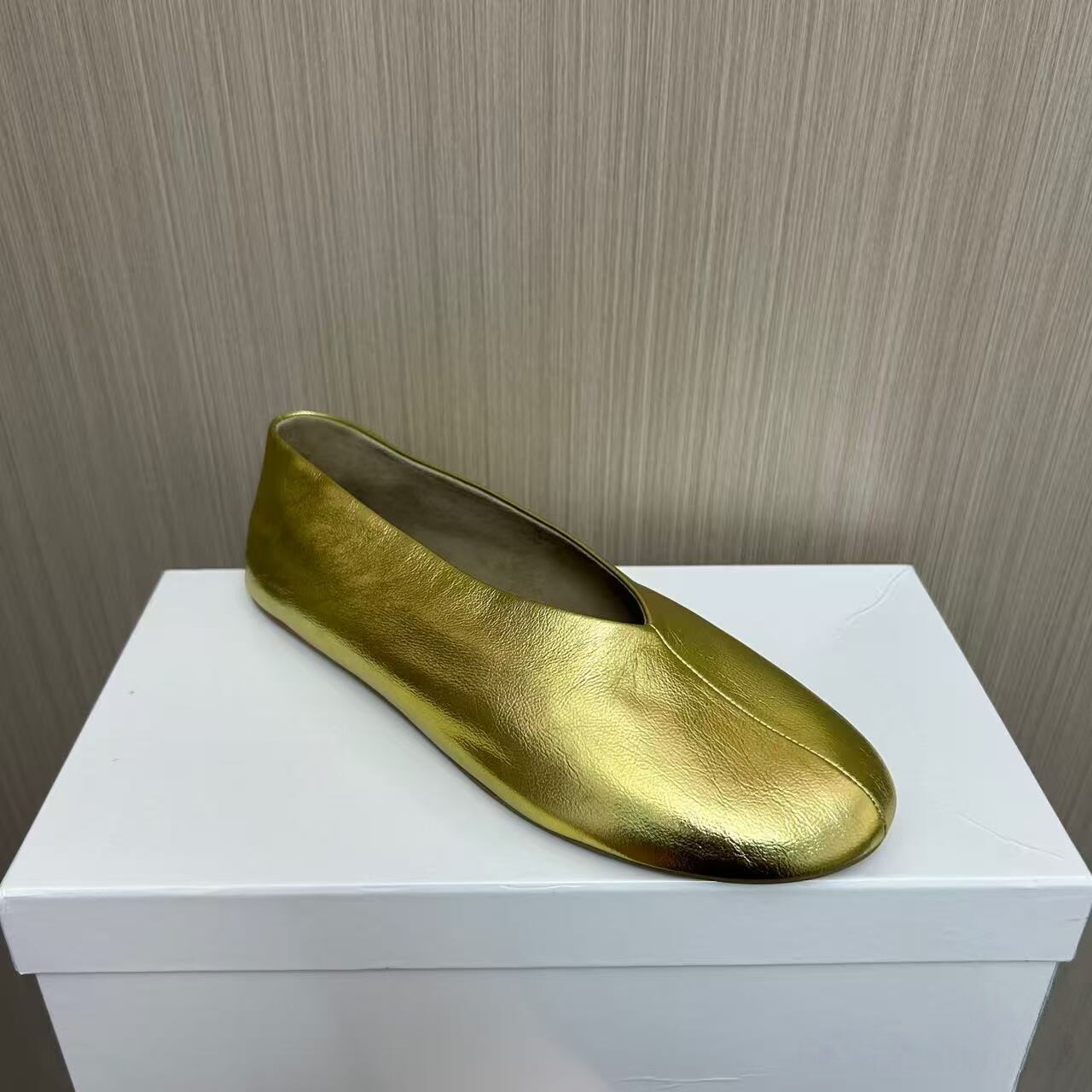 羊皮版~小众row风金色芭蕾舞单鞋女软皮软底气质软皮小金鞋奶奶鞋