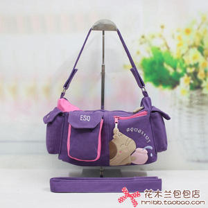 ESQ馋嘴猫纯棉帆布女包单肩斜挎两用包60272
