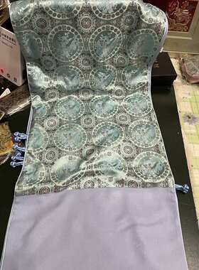 装饰蚕丝礼物天蓝色双面披肩