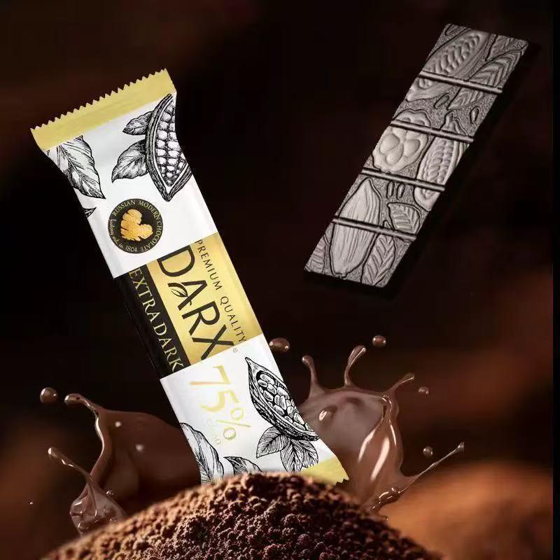俄罗斯经典系列DARX高端黑巧克力75%可可含量微苦30克条装