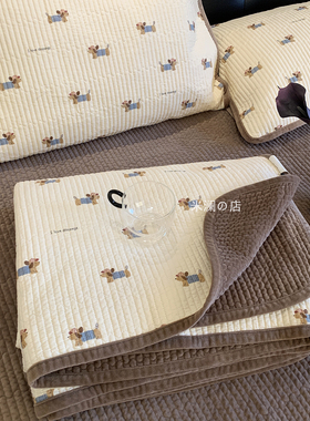 双面可用牛奶绒床盖一面绒一面纯棉全棉榻榻米加厚床单3米大床盖