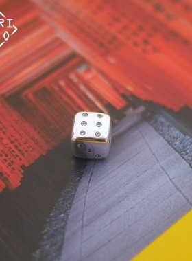 猫哩卟麻将牌骰子925银串珠简约小众设计DIY串珠情侣手链手镯配件