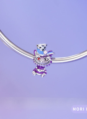 猫哩卟童话爱丽丝梦游仙境妙妙猫925银串珠beads珠子手链手镯