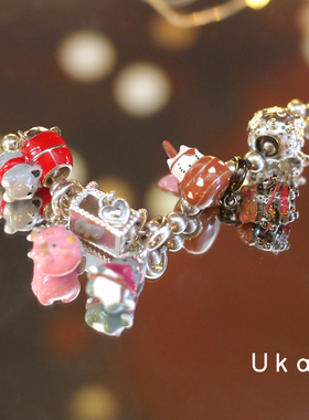 有看卡通海盗猫咪考拉串珠可爱