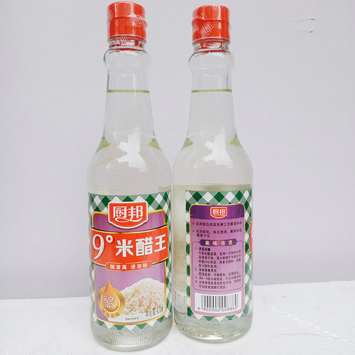 厨邦9度米醋420ml凉拌家用洗脸泡脚清洁除垢泡鸡蛋高酸度白米醋 - 封面